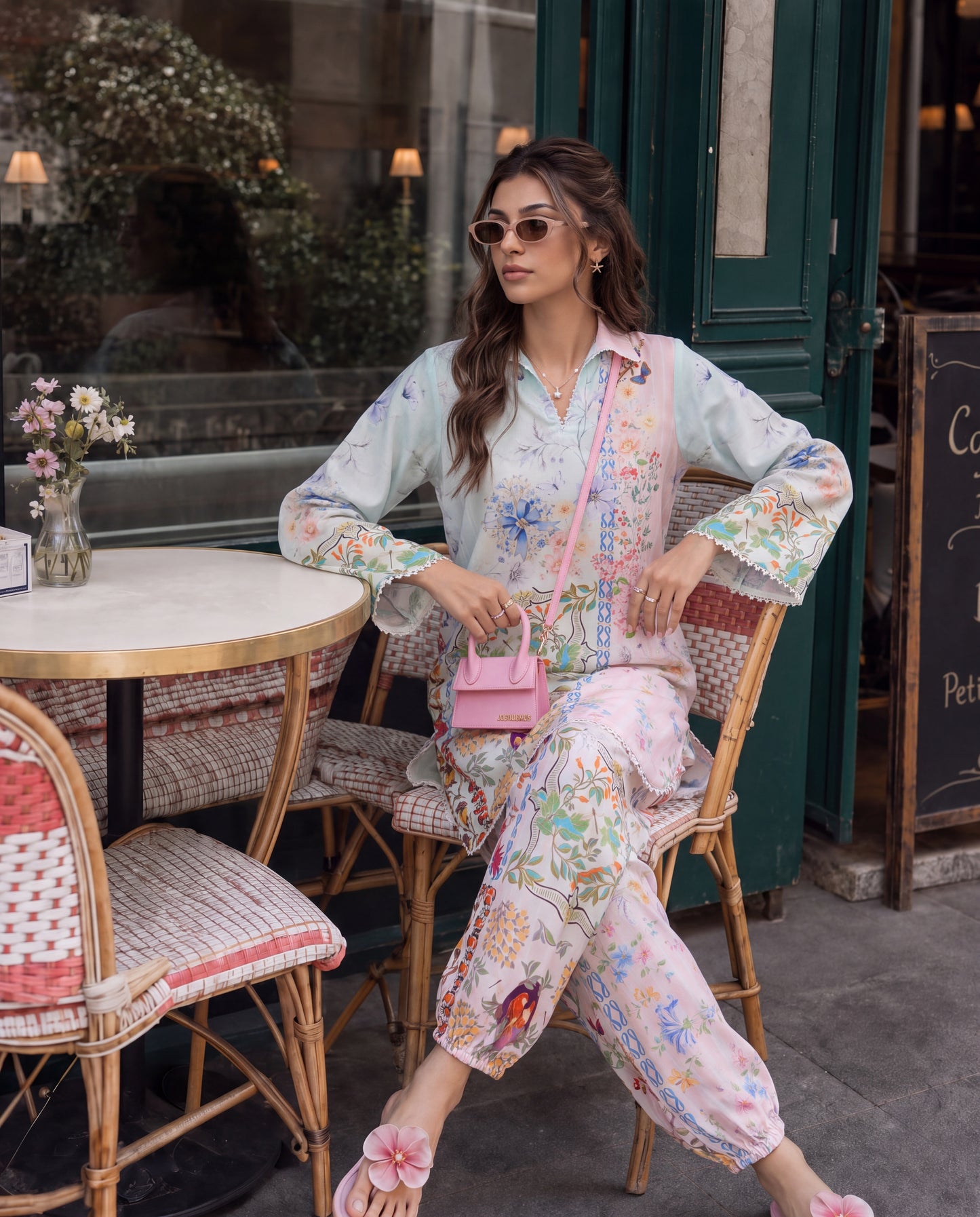 Pastel Floral Swiss Lawn Co-Ord Set