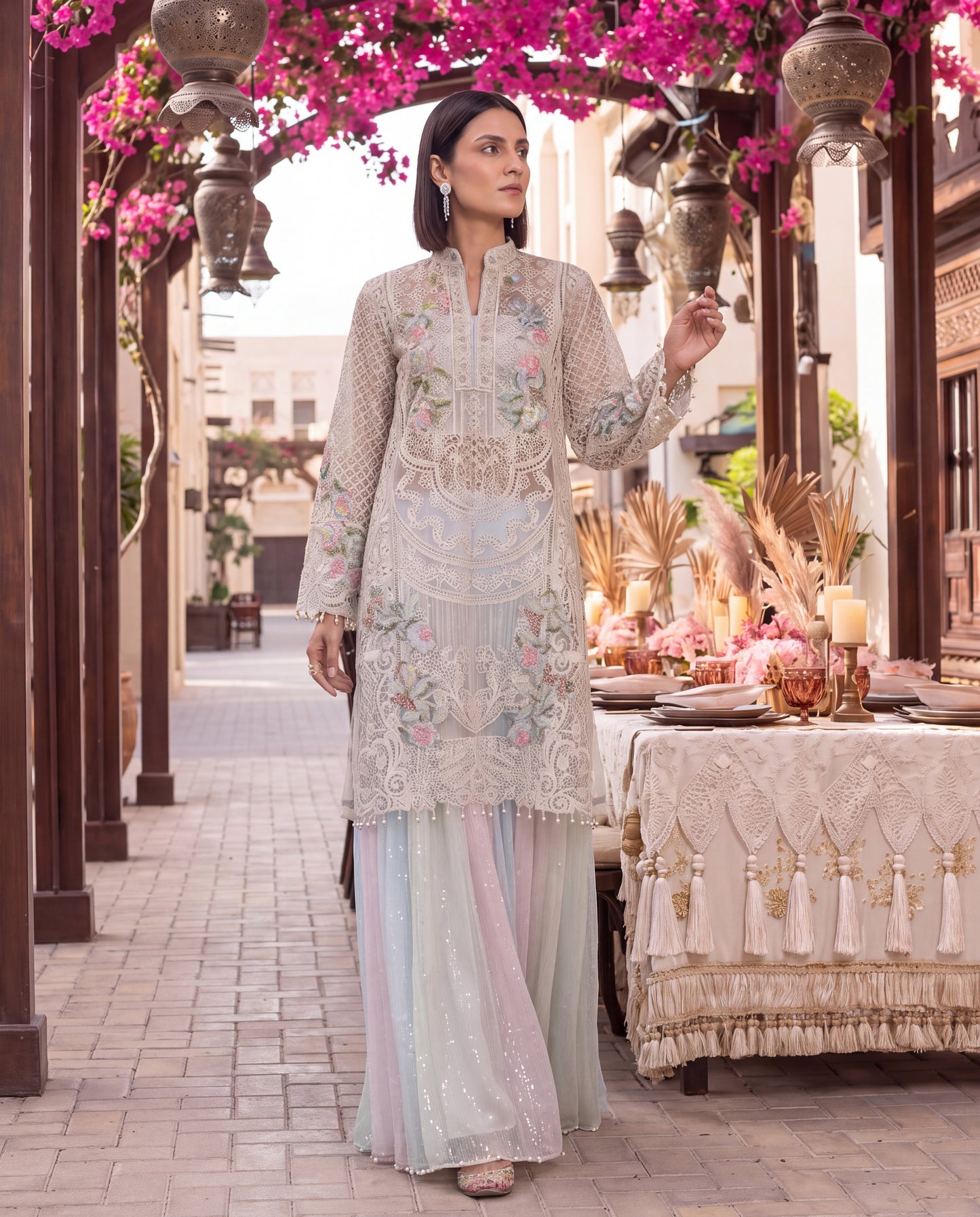 Blush Garden Embroidered Ensemble