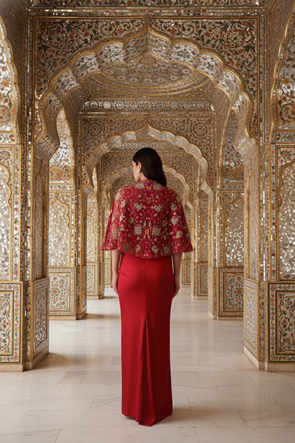 A skirt and cape set- (KR-6300)