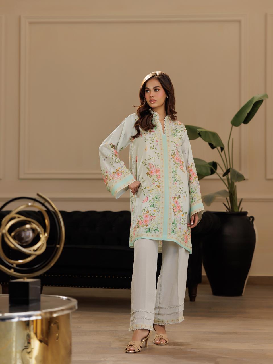 Printed Kurta and pants- (9562)