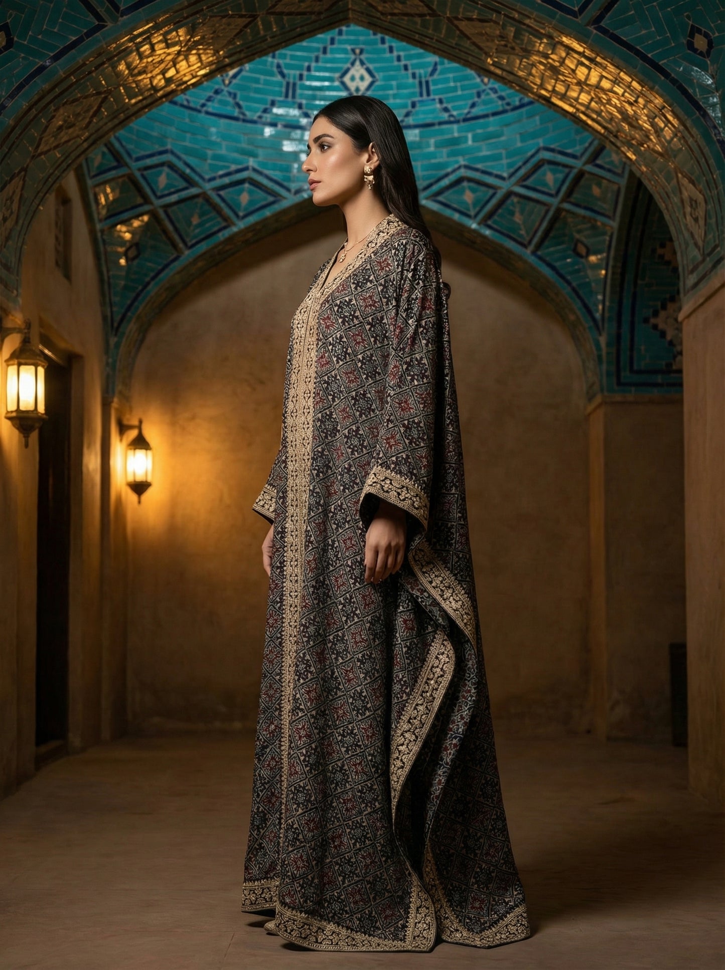 An Ajrakh Kaftan- (MUF-630)