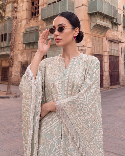 Soft Celadon Green Kaftan-(KTN-11700)