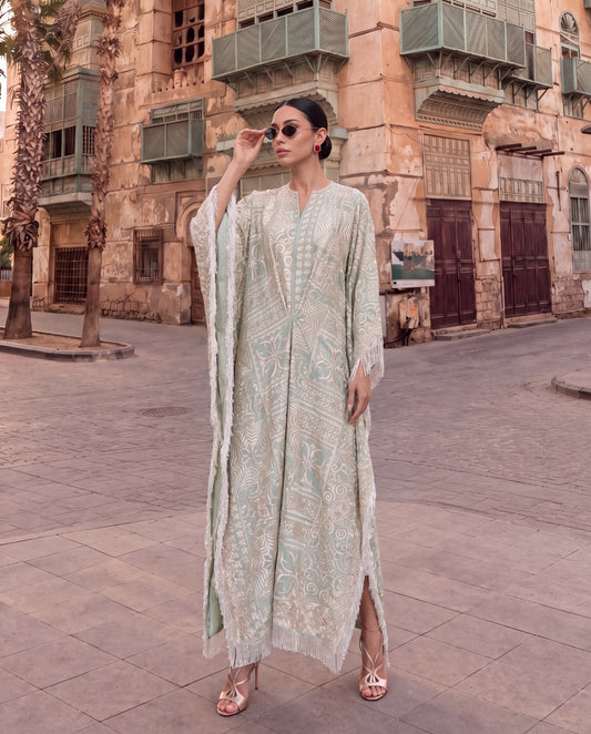 Soft Celadon Green Kaftan-(KTN-11700)