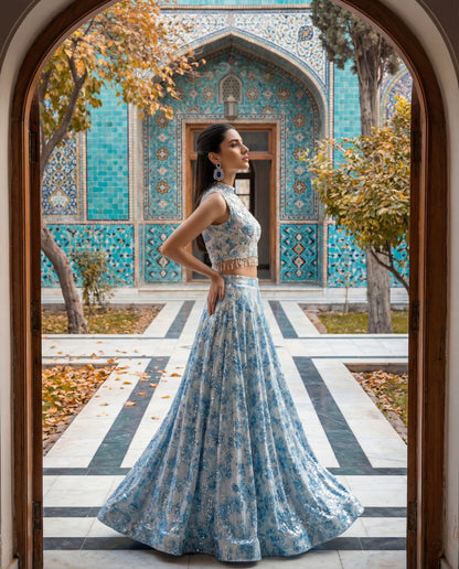 A ghagra and crop top set- (BCB-9)
