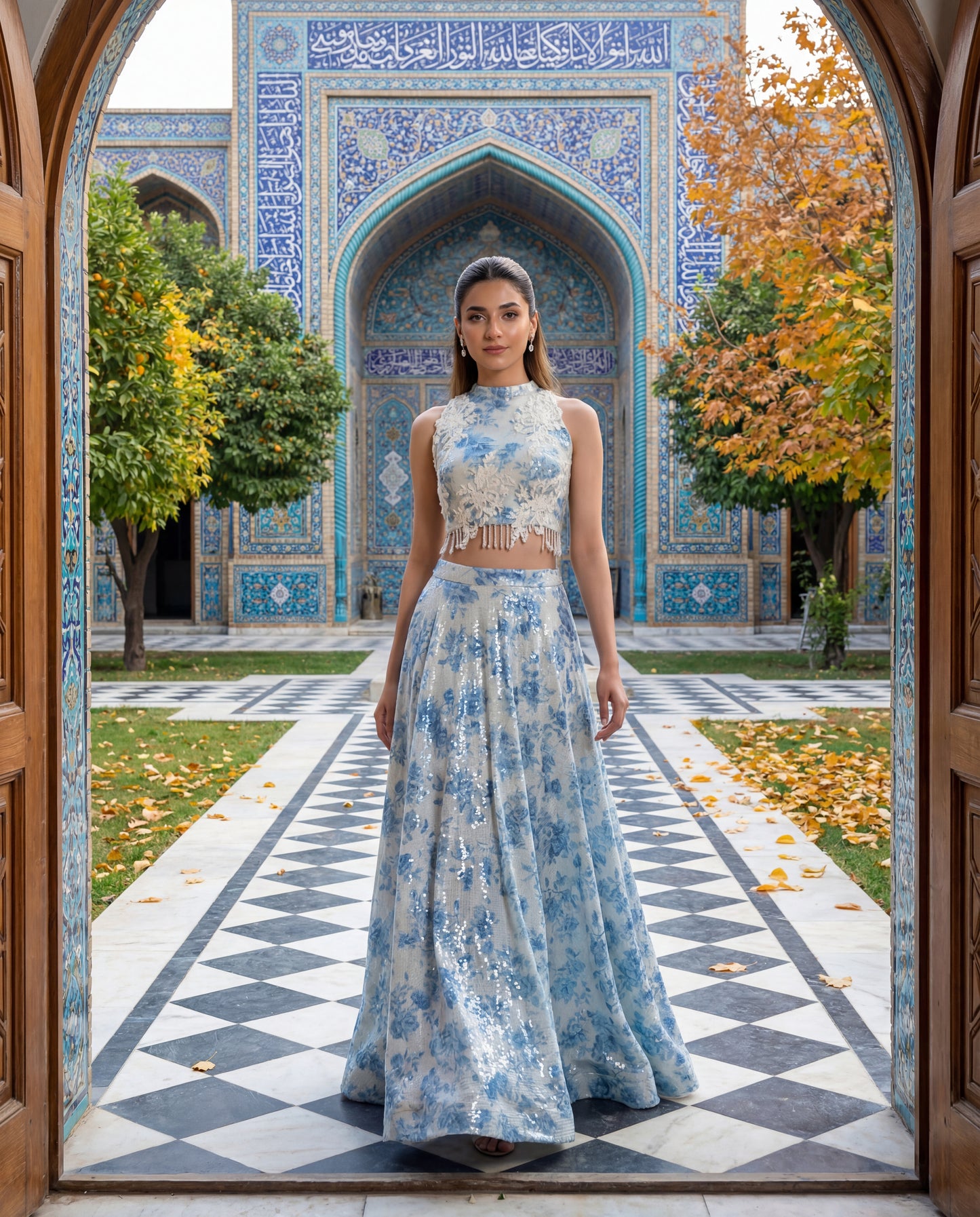 A ghagra and crop top set- (BCB-9)