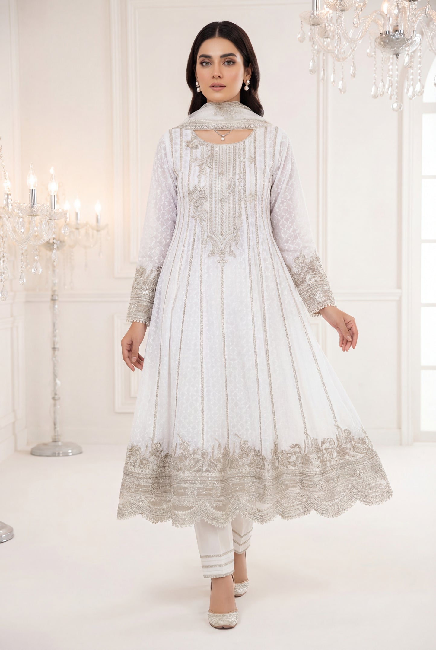 An Anarkali set-(OW-4500)