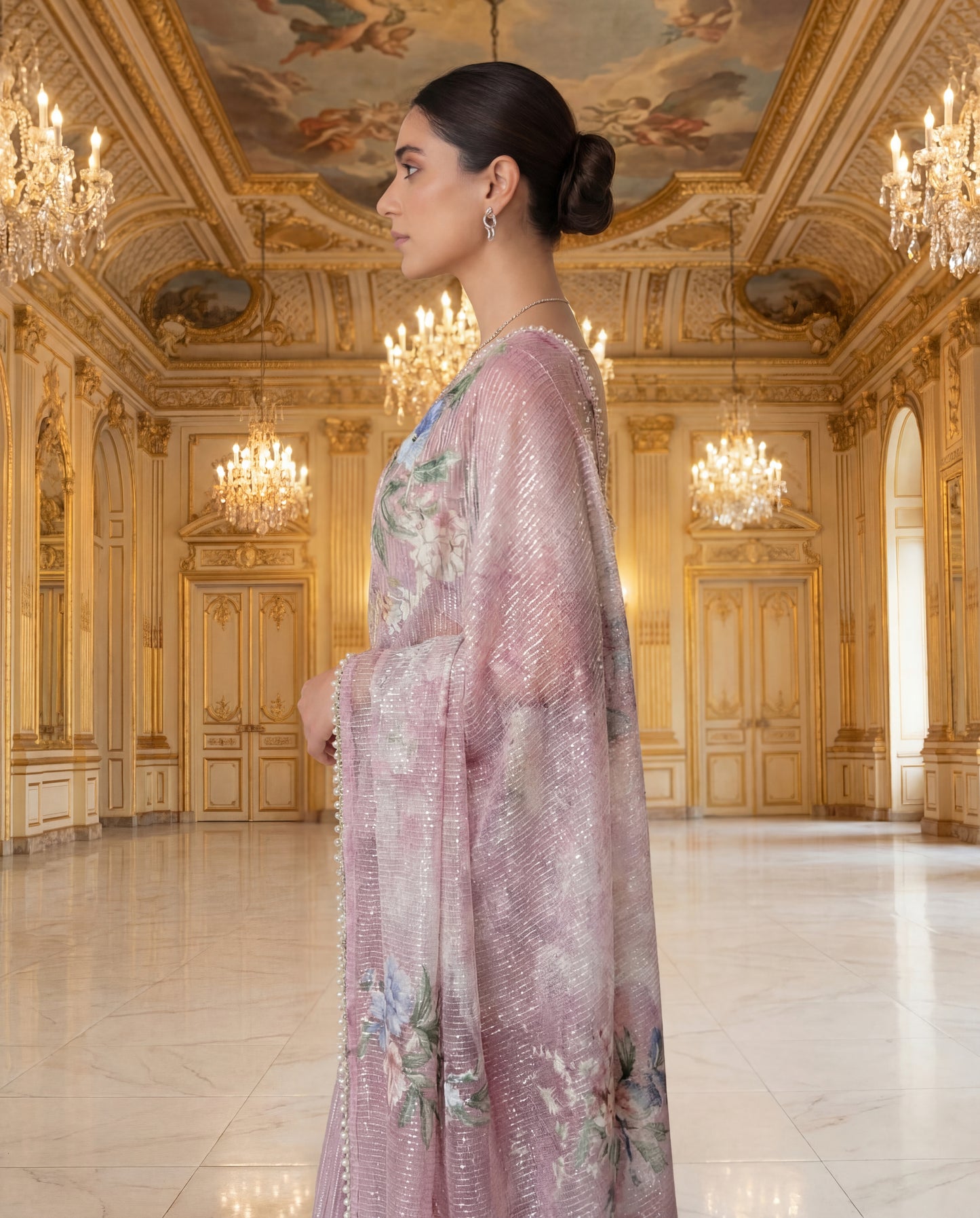 A sequinned sari- (CG-900)