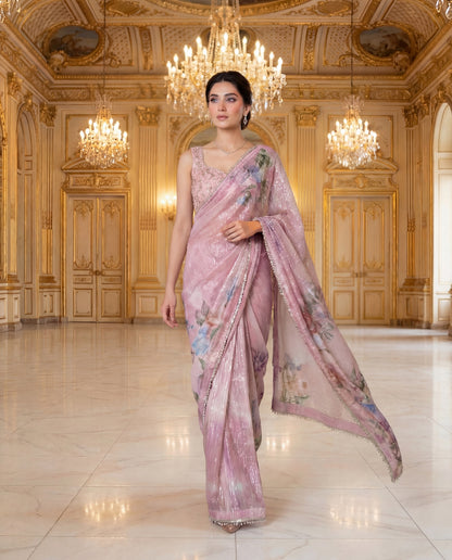 A sequinned sari- (CG-900)