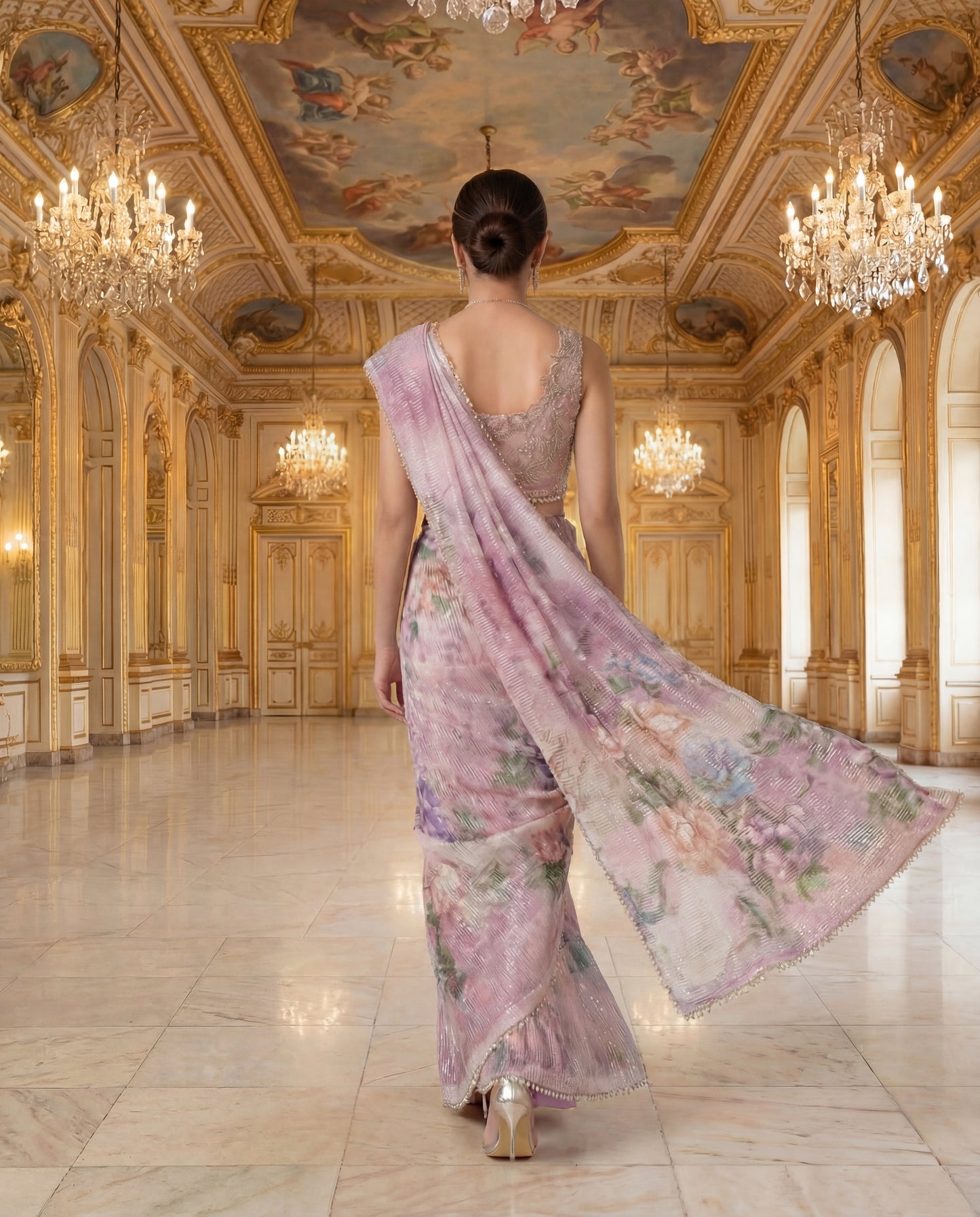 A sequinned sari- (CG-900)