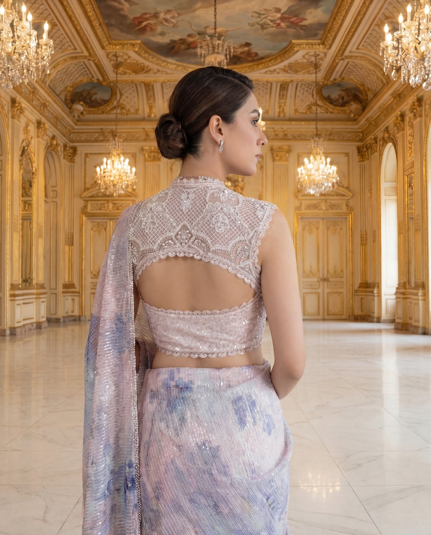 A sequinned sari-(CGL-4500)