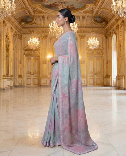 A sequinned sari-(SQ-06210)