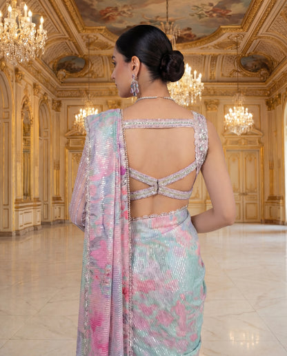 A sequinned sari-(SQ-06210)