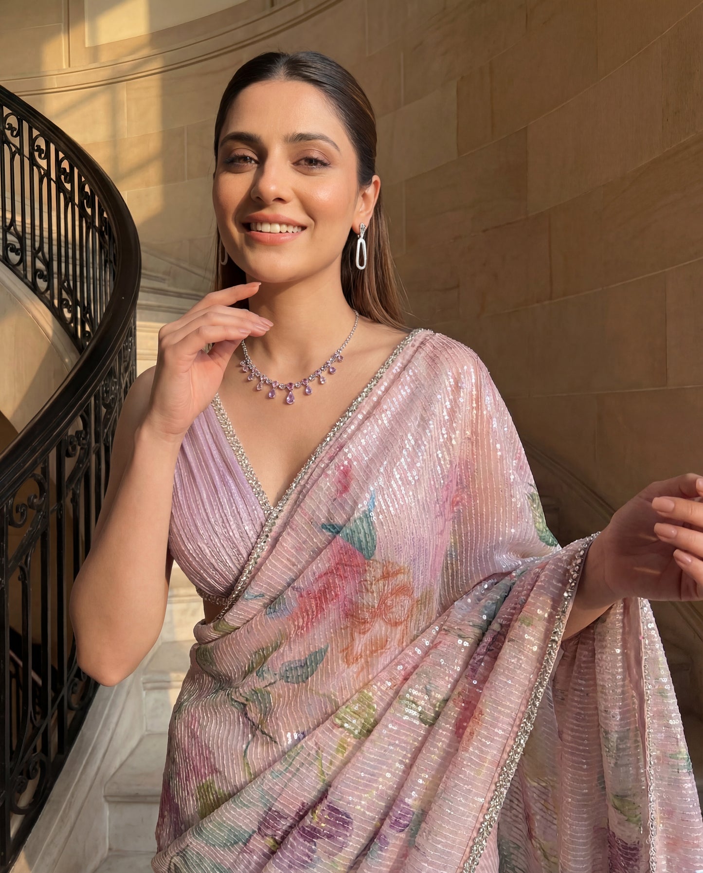 A sequinned sari-(PLS-71100)