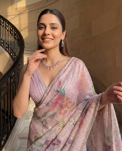 A sequinned sari-(PLS-71100)