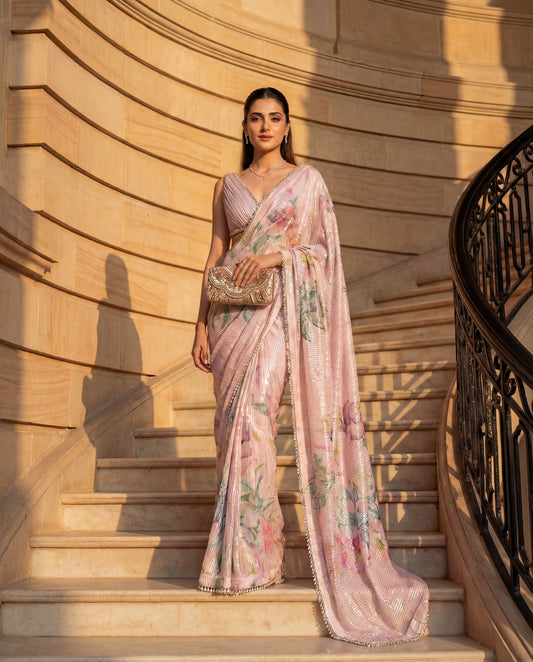 A sequinned sari-(PLS-71100)