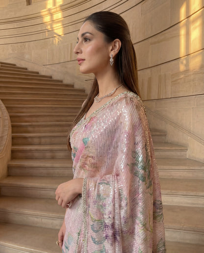 A sequinned sari-(PLS-71100)