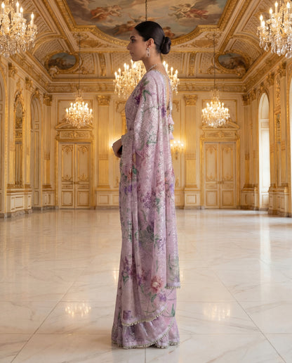 A sequinned sari-(PSC-9)