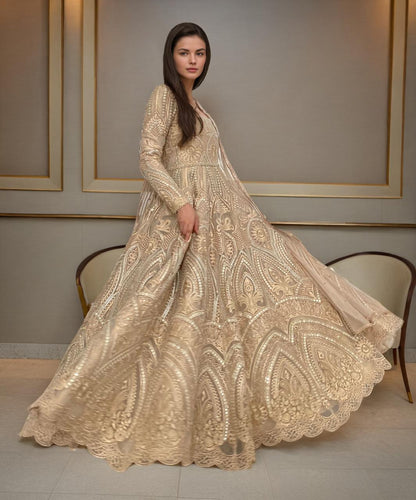 Embroidered Organza gown- (9535)