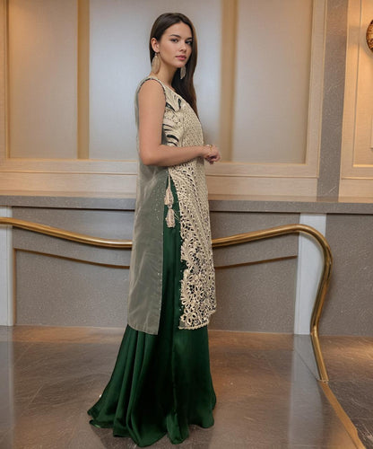 Embroidered Jacket and skirt- (9542)