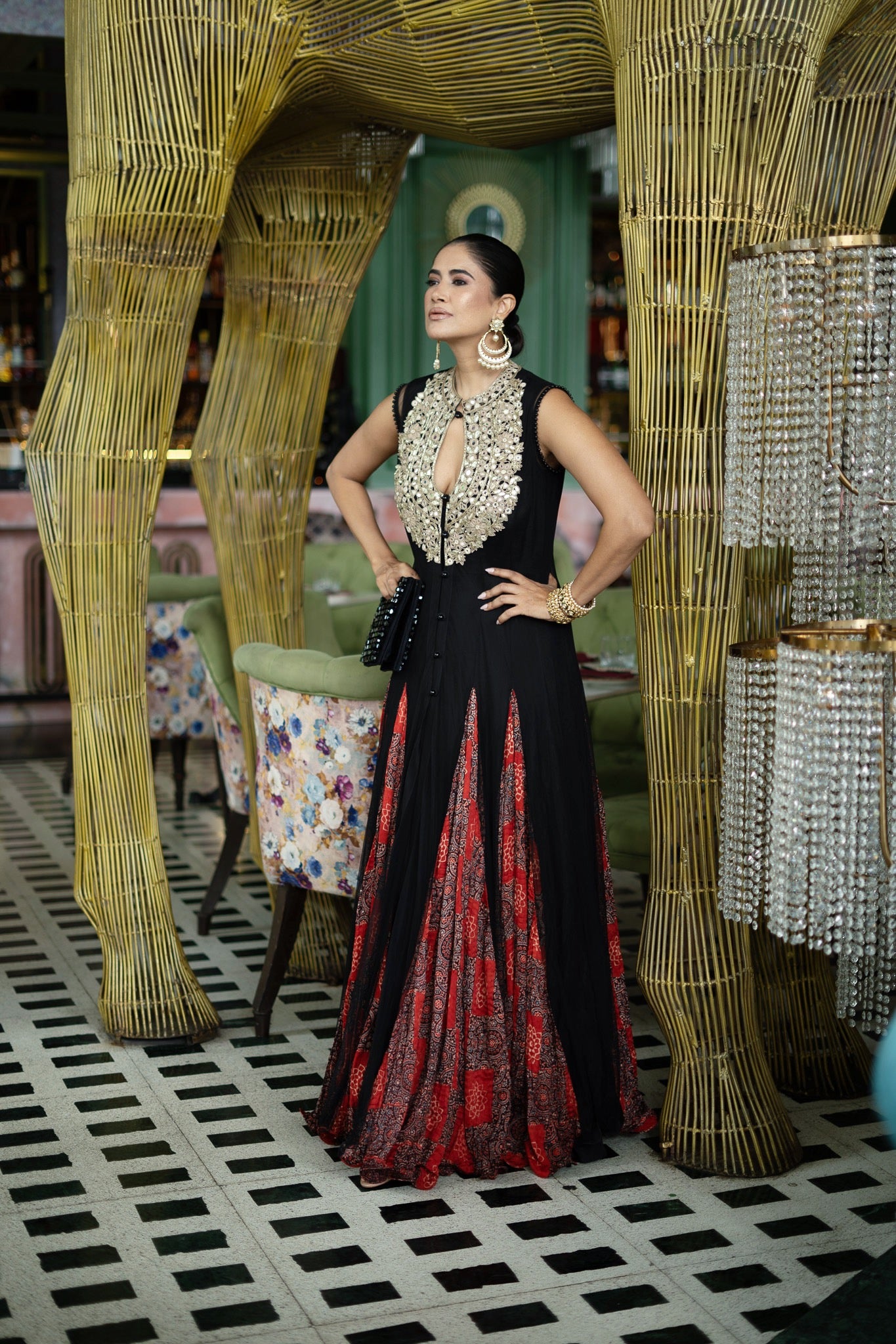 A black Anarkali (NBF-18)