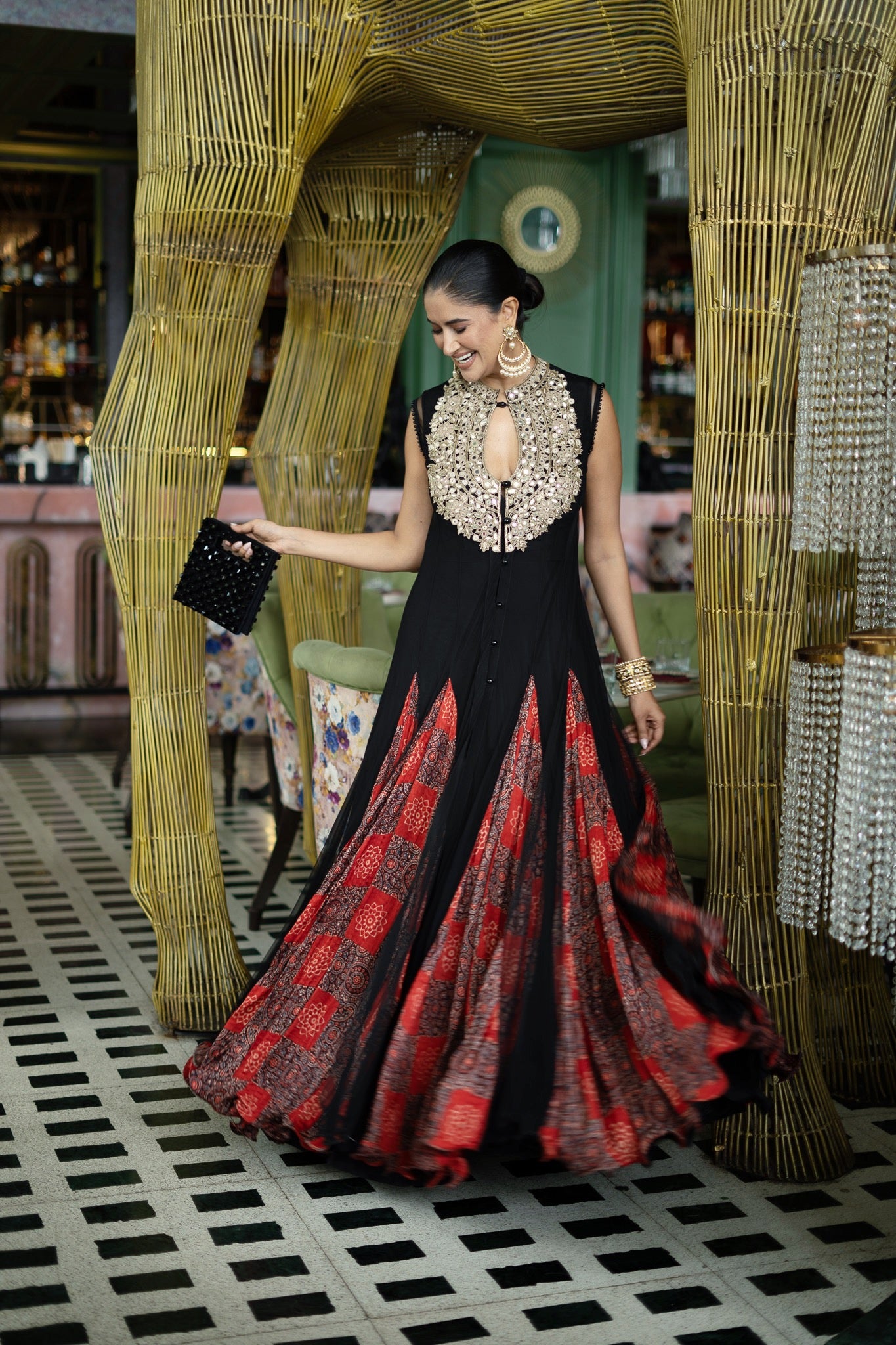 A black Anarkali (NBF-18)