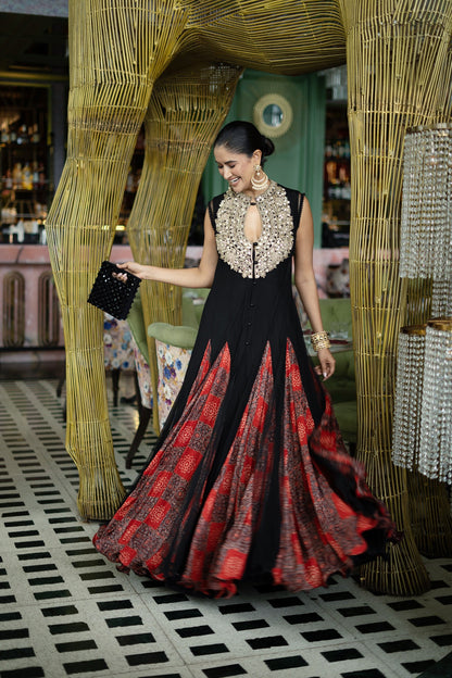 A black Anarkali (NBF-18)