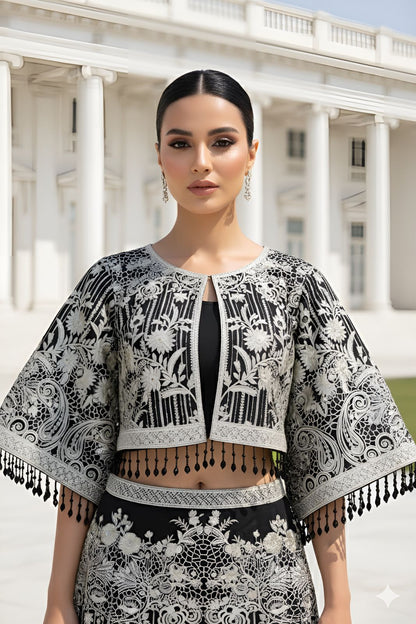 An organza jacket and skirt set- (8605)