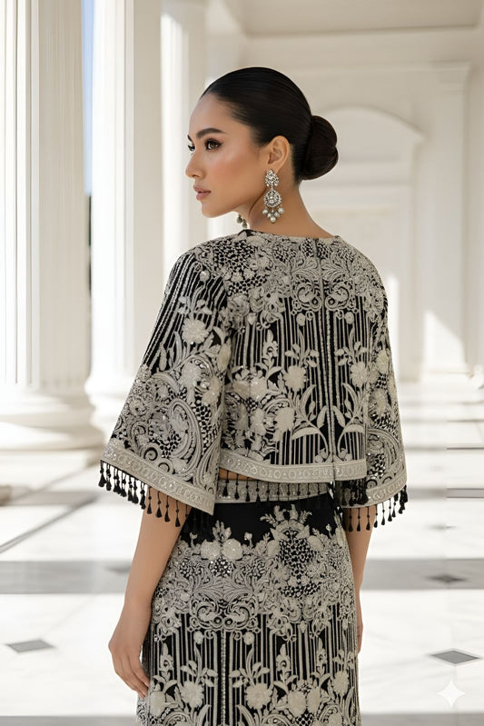 An organza jacket and skirt set- (8605)