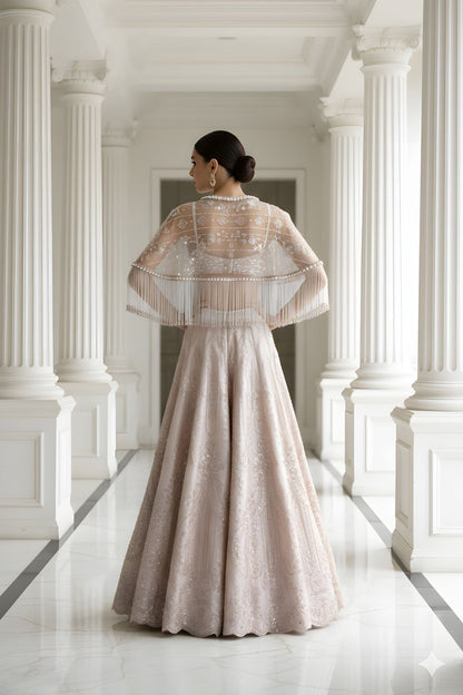 A cape and lehenga set-(10175)