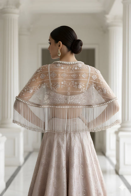 A cape and lehenga set-(10175)