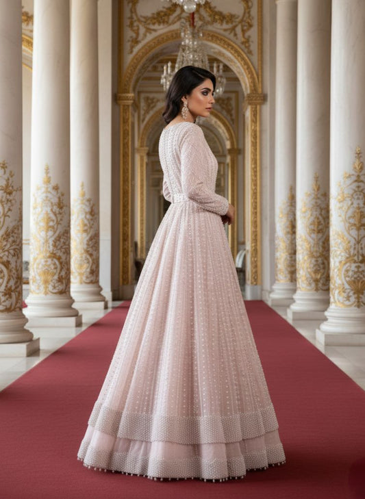 A peach Anarkali