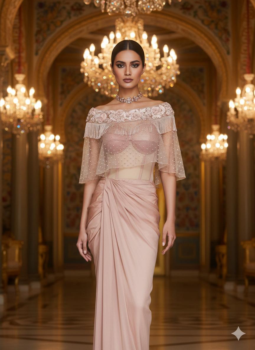 A gown and cape set