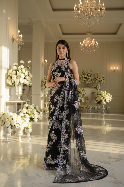 An embellished sari- (10185)