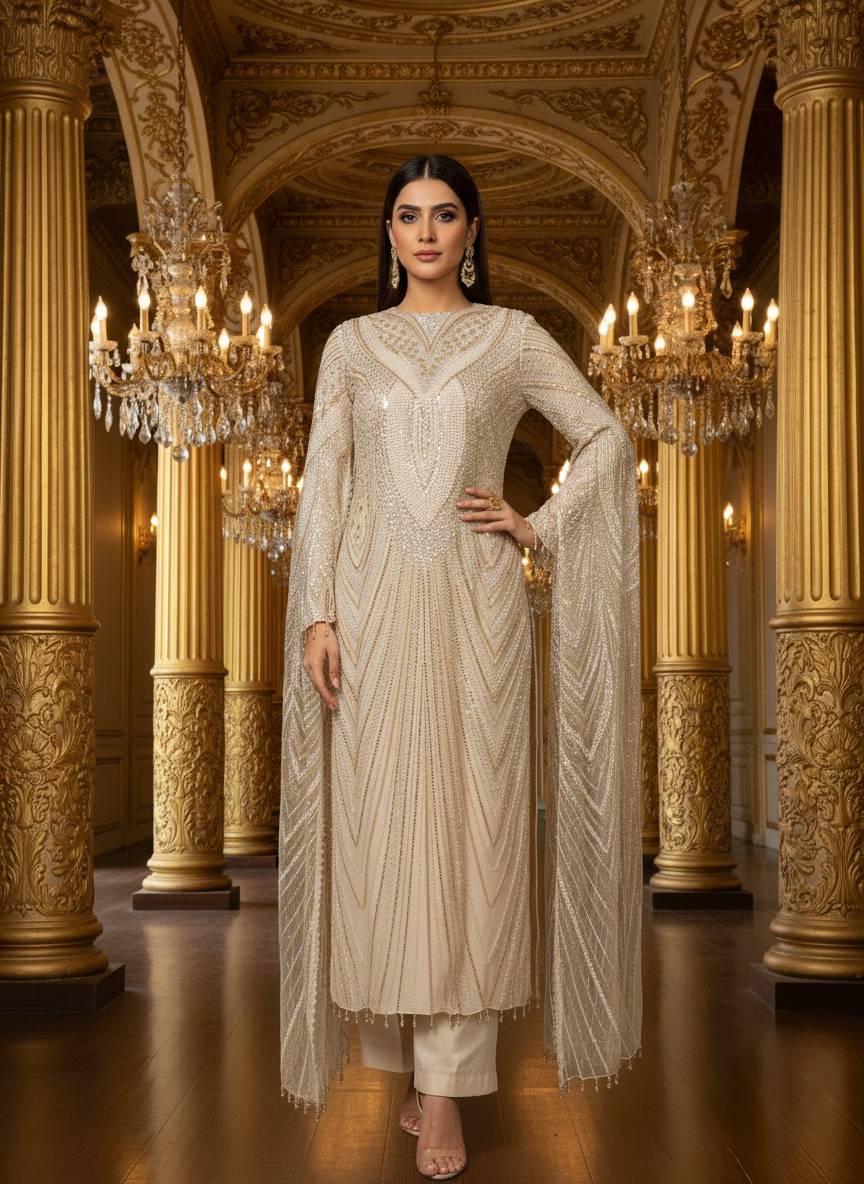 A cape sleeve kurta set- (10199)