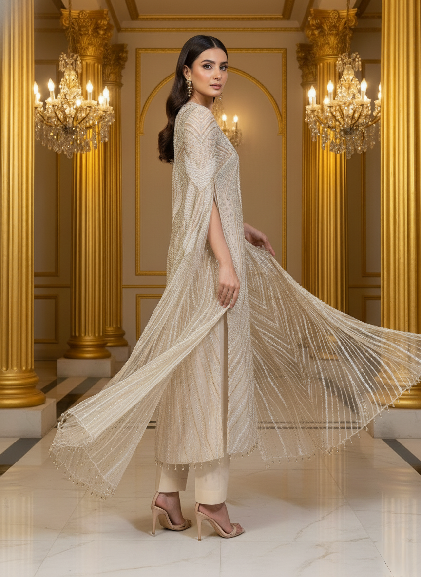 A cape sleeve kurta set- (10199)