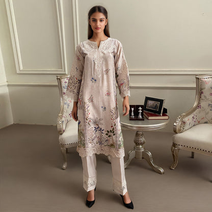 A printed kurta and pant set (9278)