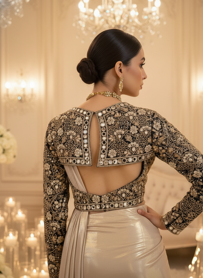 A draped sari set- (AI-900)