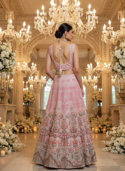 A printed ghagra set- (A-9747)