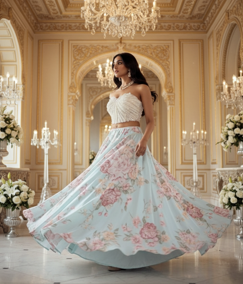 A ghagra and corset set-(NAL-1)