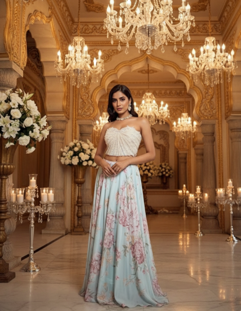 A ghagra and corset set-(NAL-1)