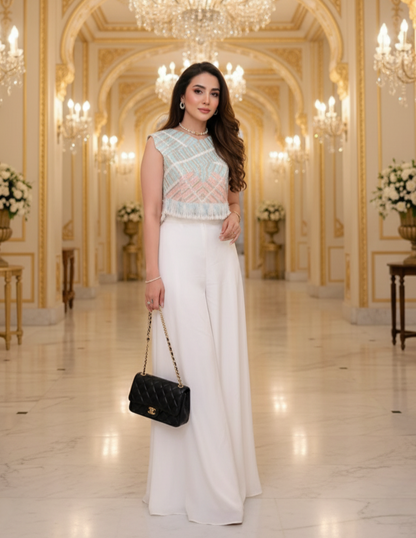 A crop top set-(VT-9)