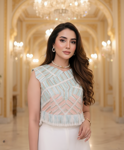 A crop top set-(VT-9)