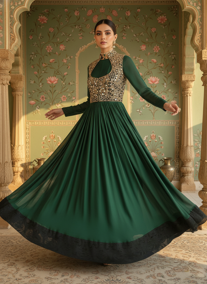 An Anarkali with a koti- (MH-014)