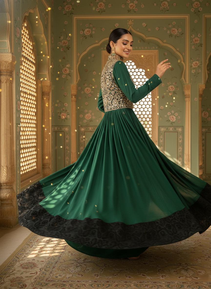 An Anarkali with a koti- (MH-014)