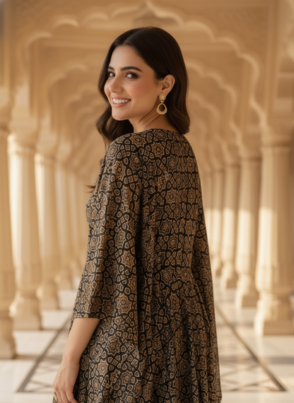 An Ajrakh kaftan- (FR-50)