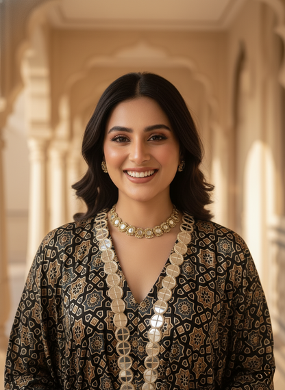 An Ajrakh kaftan- (FR-50)