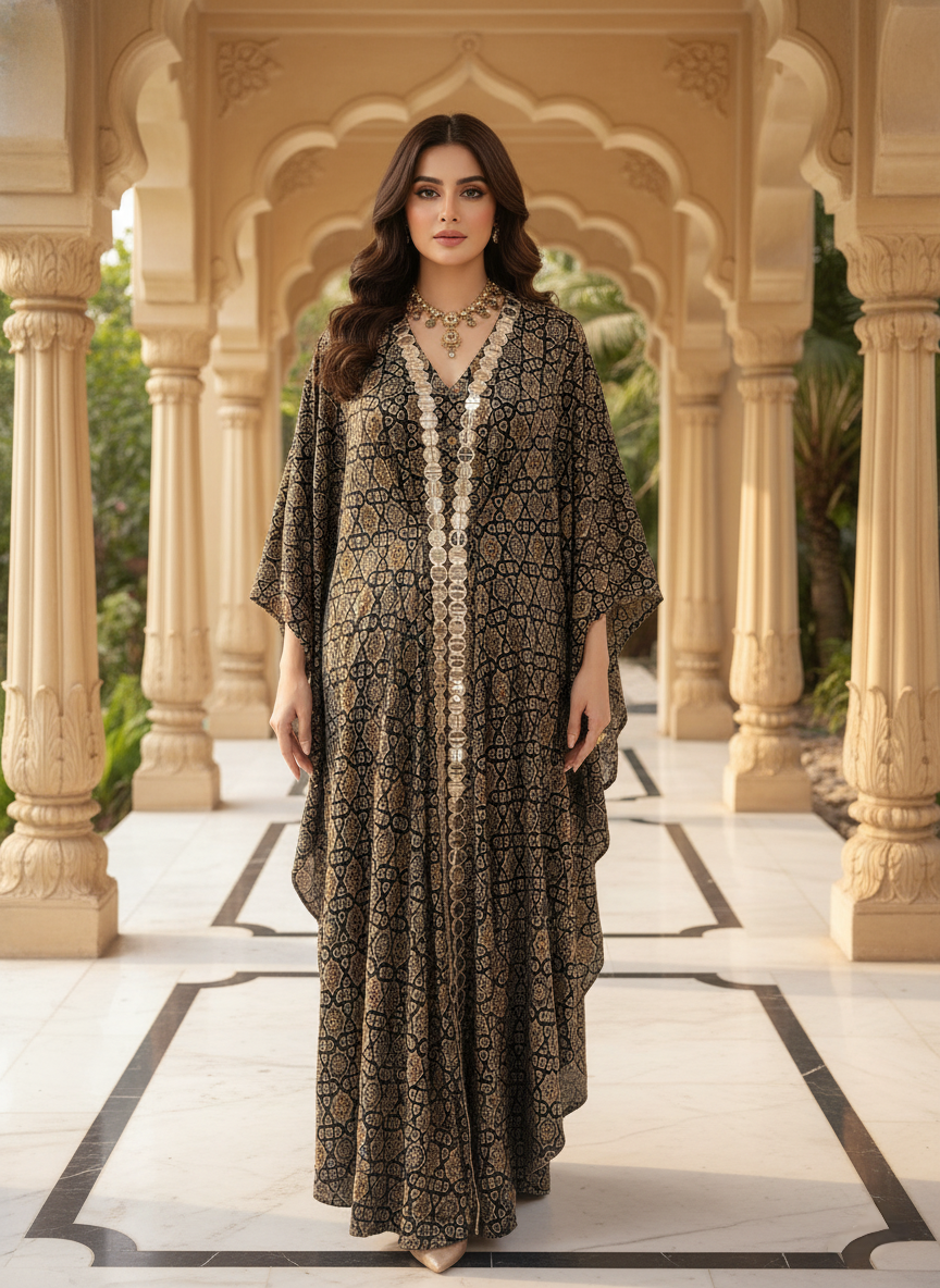 An Ajrakh kaftan- (FR-50)