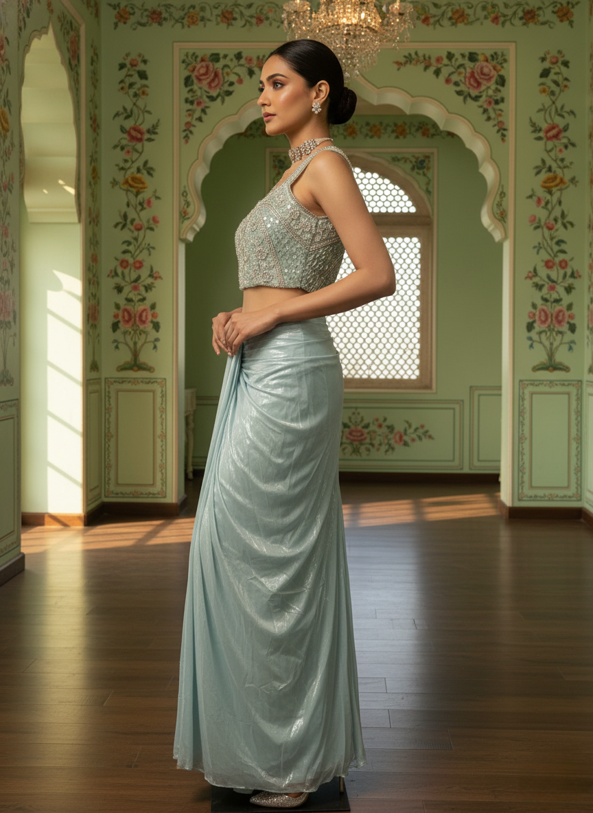 A crop top and skirt set- (SA-320)