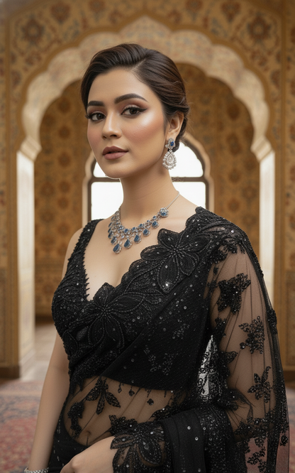 A black sari- (MR-320)