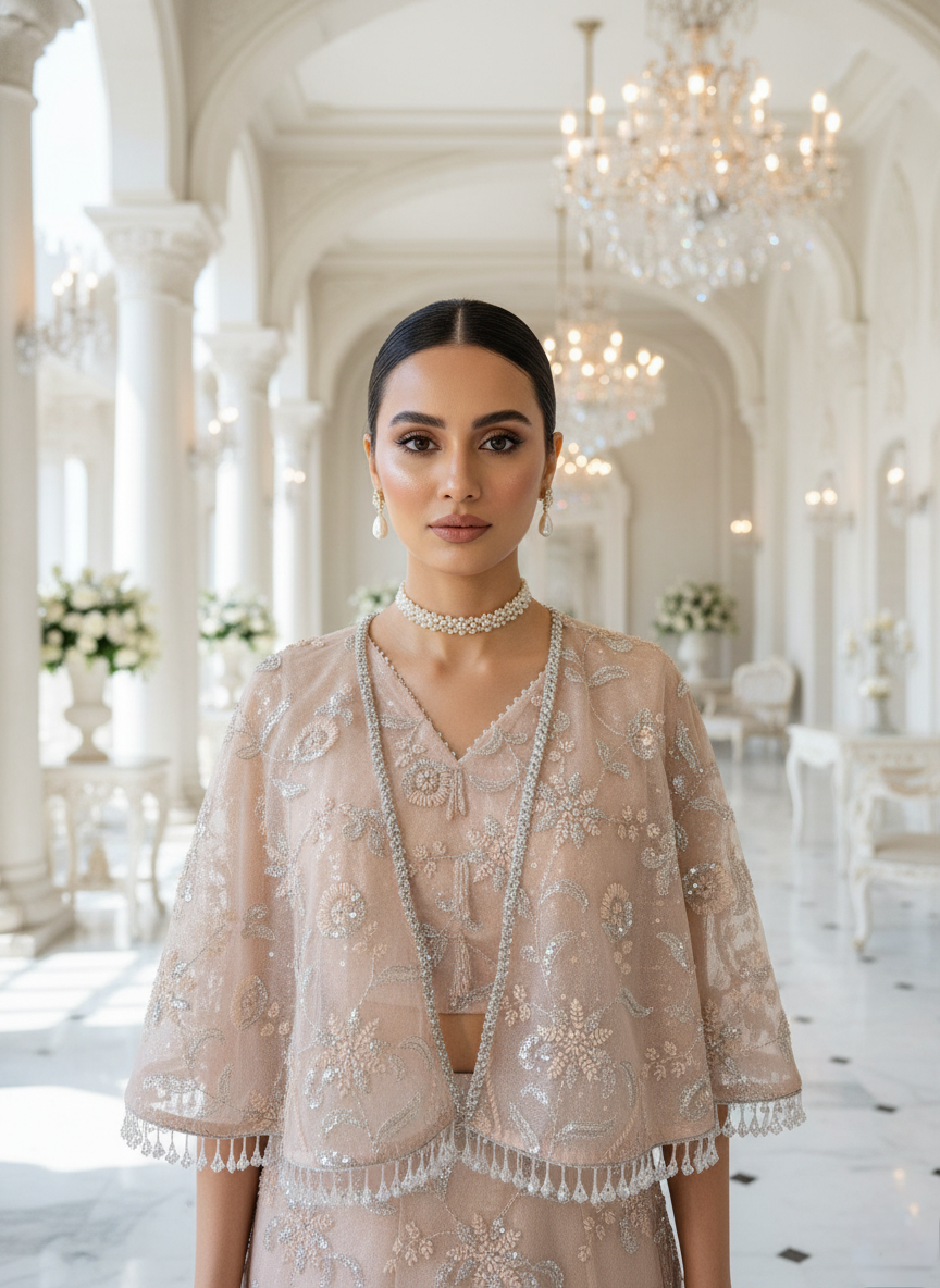 A ghagra and cape set- (B-3200)